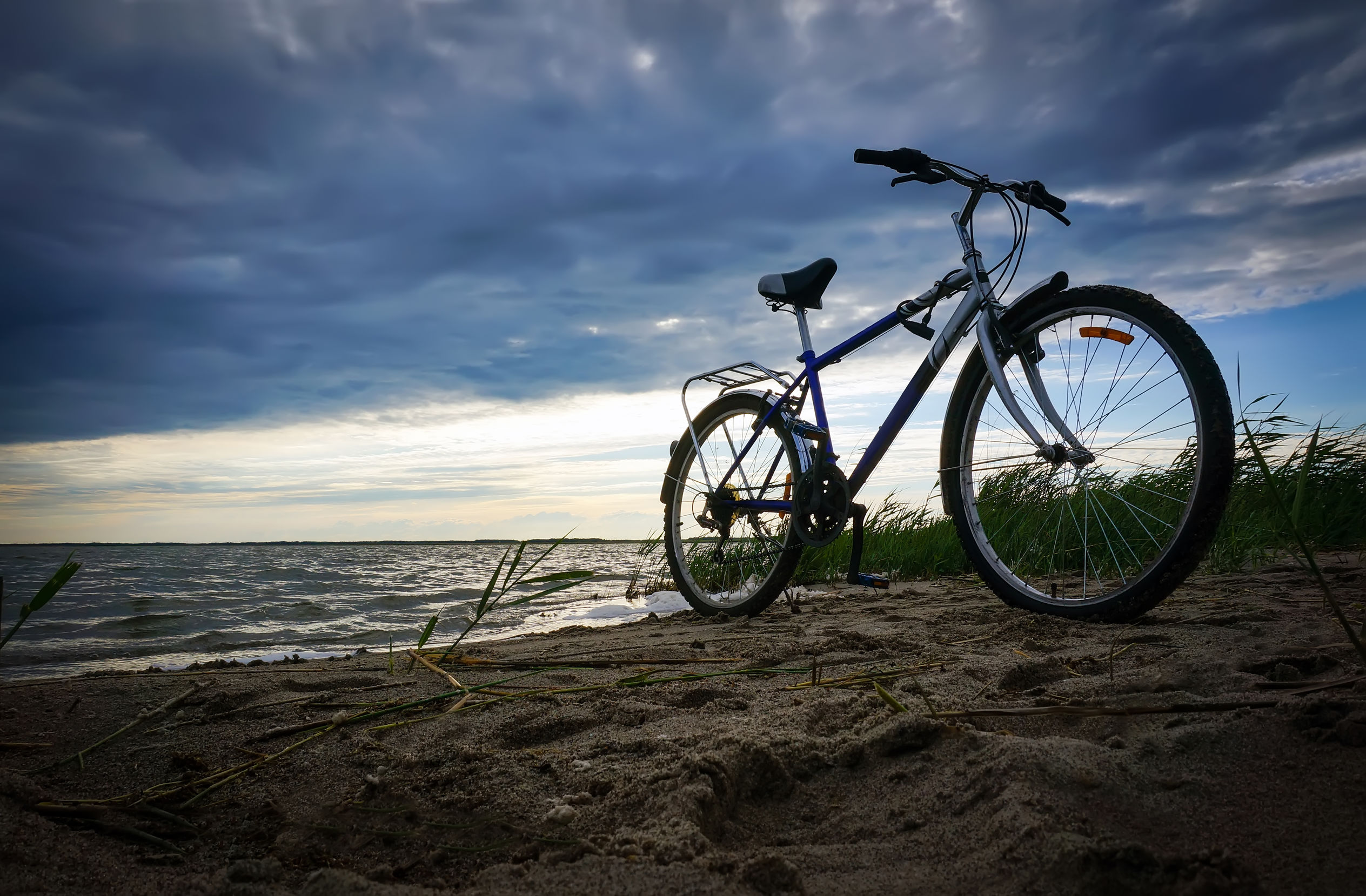 bicycle alone on a beach